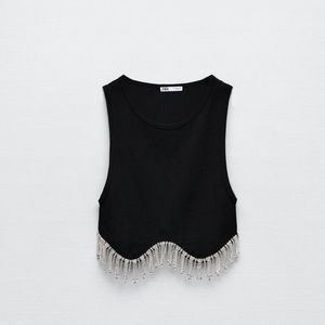 Zara SEAMLESS RHINESTONE TOP